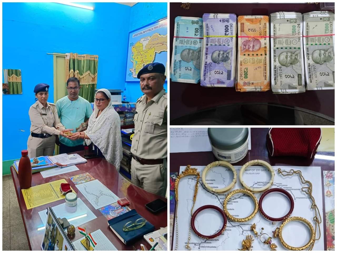 Good instances of recovery of Cash & Gold Ornaments under Siliguri GRP District